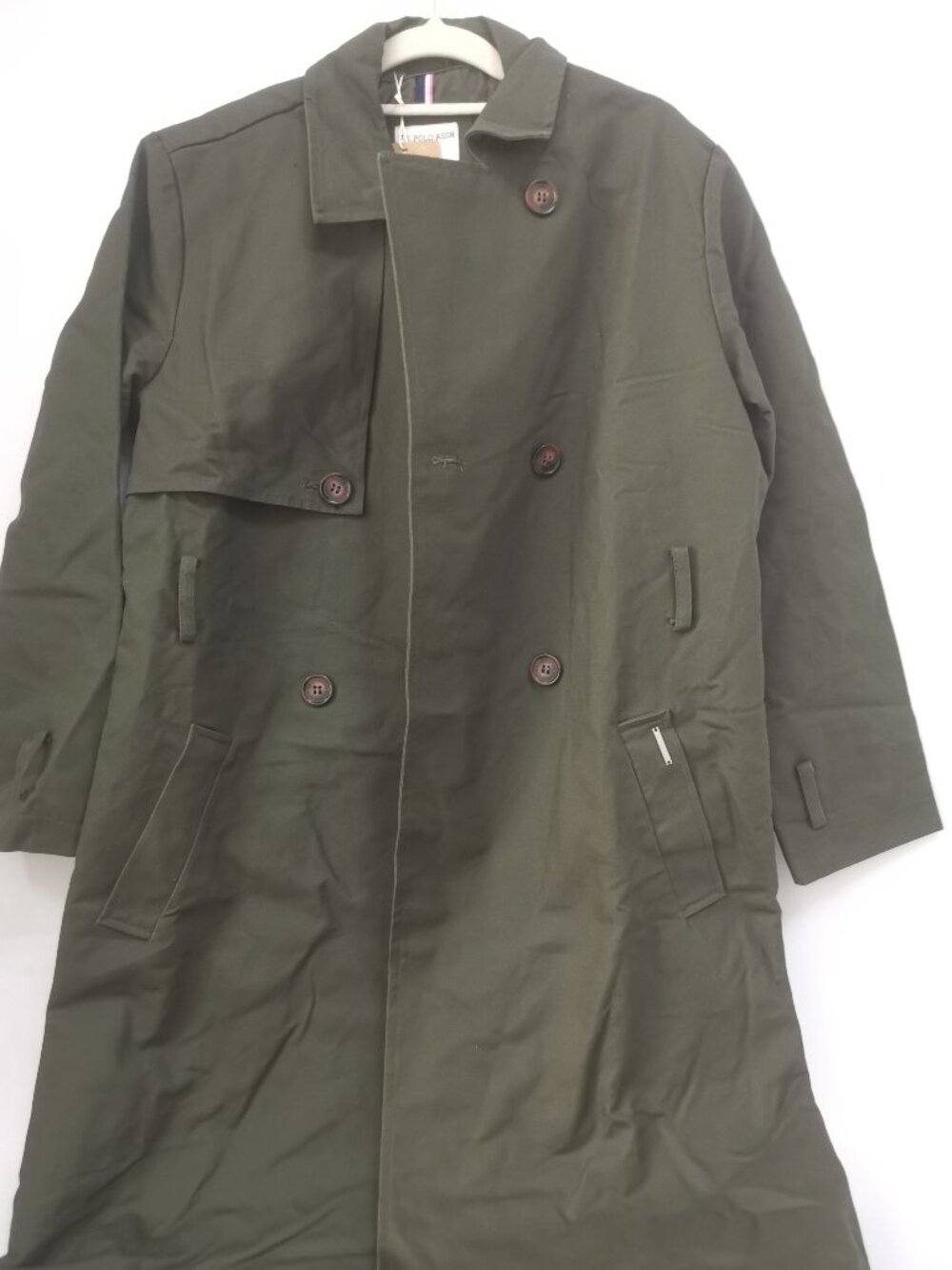 U.S. POLO ASSN Women's Trench Coat Fashion Top Green
